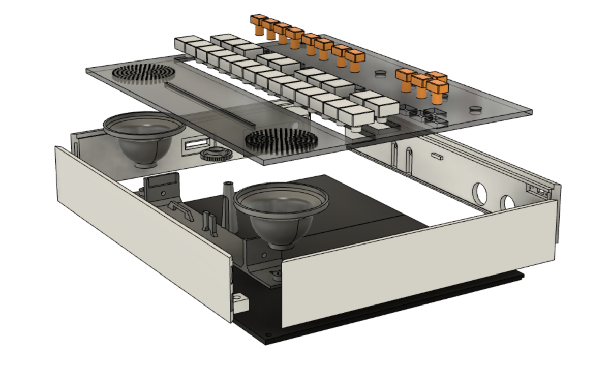 beatmaker's sketchbook - explosion scetch enclosure