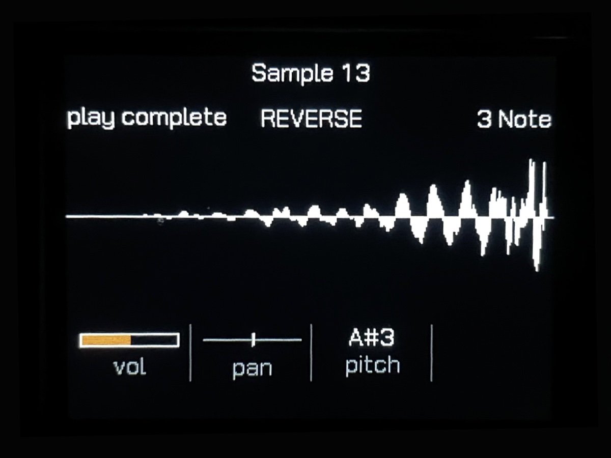 Screenshot: Play mode sample options